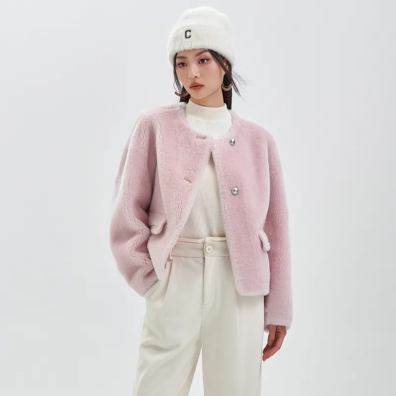 JESSYLINE Velvet feel Coat Women's Dark Pink-2