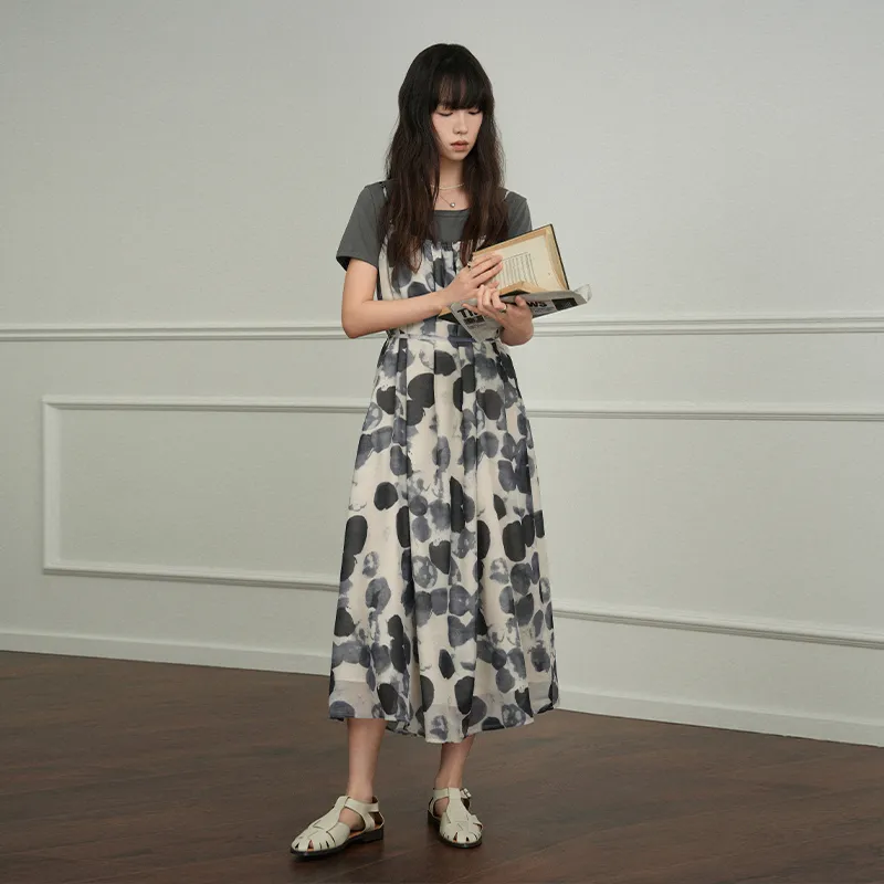 JESSYLINE Two Piece Skirt Sets Women's Floral Coffee-1