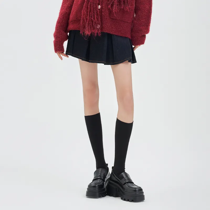 JESSYLINE Casual Short Skirts Women's Denim Blue-1