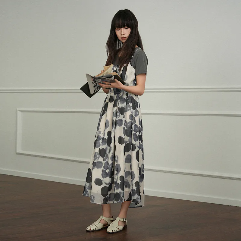 JESSYLINE Two Piece Skirt Sets Women's Floral Coffee-2