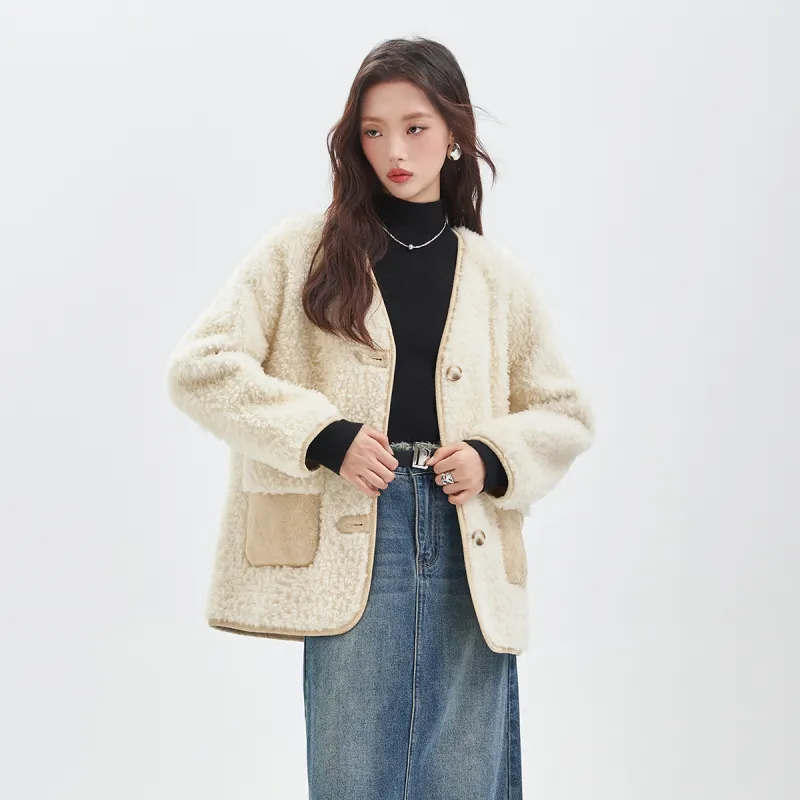 JESSYLINE Velvet feel Coat Women's Light Yellow-2