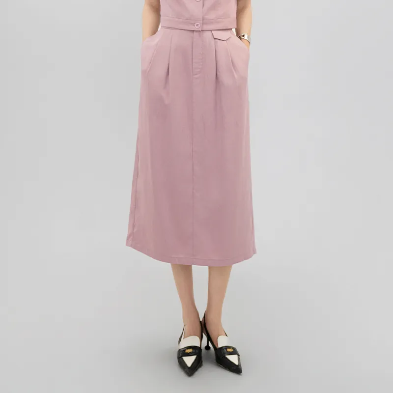 JESSYLINE Casual Long Skirt Women's Pink Orange-2