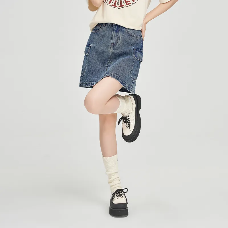 JESSYLINE Denim Short Skirts Women's Denim Blue-3
