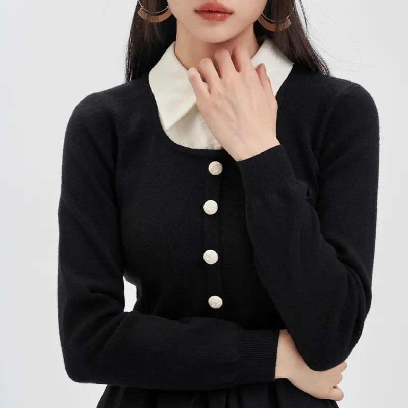 JESSYLINE Long Sleeved Dress Women's Black-3