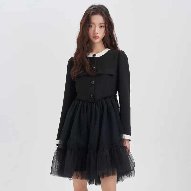 JESSYLINE Long Sleeved Dress Women's Black-2