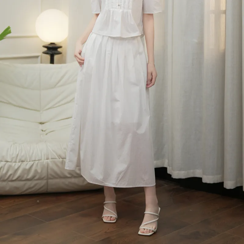 JESSYLINE Casual Long Skirt Women's White-4