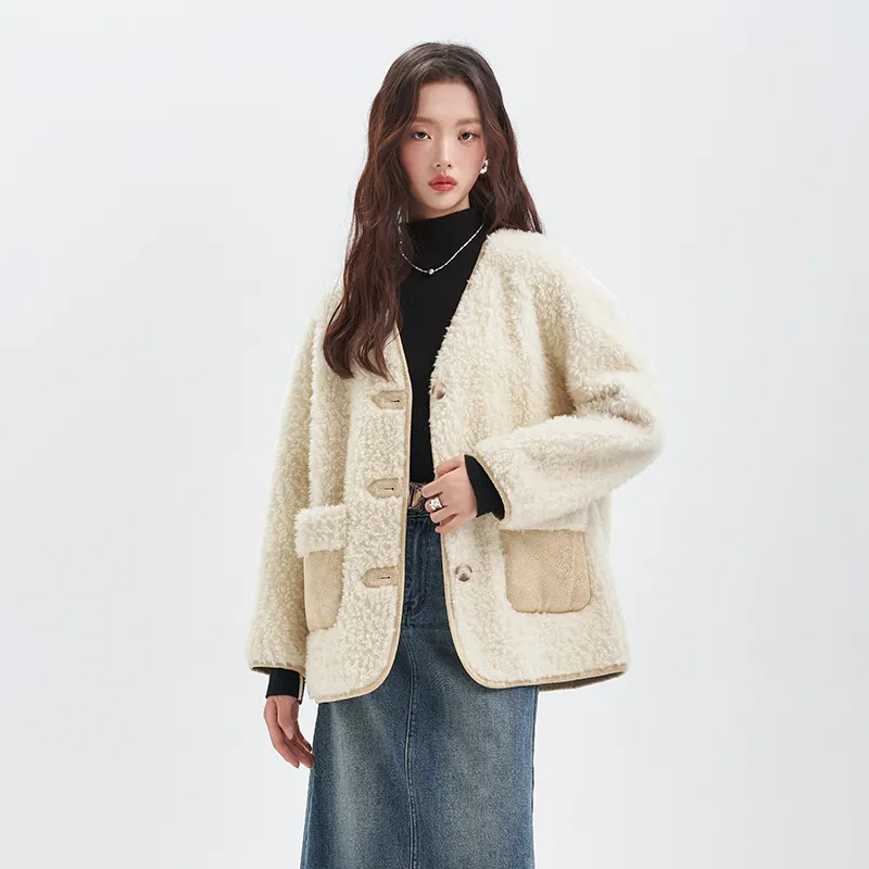 JESSYLINE Velvet feel Coat Women's Light Yellow-1