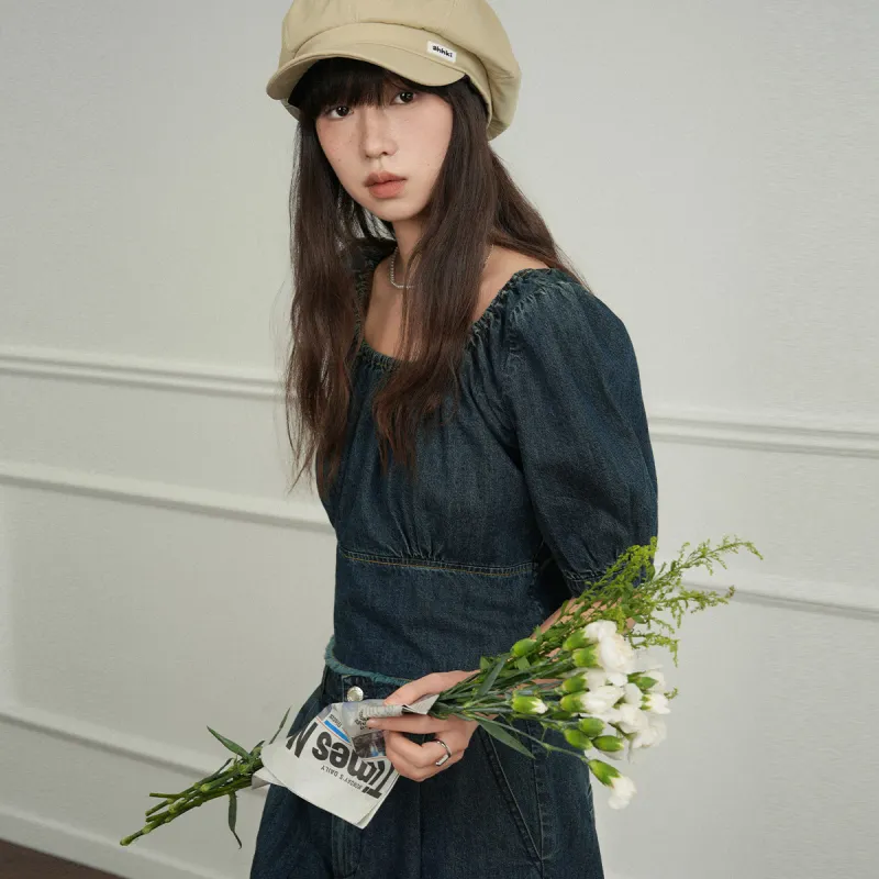 JESSYLINE Cropped Coats Women's Denim Blue-3