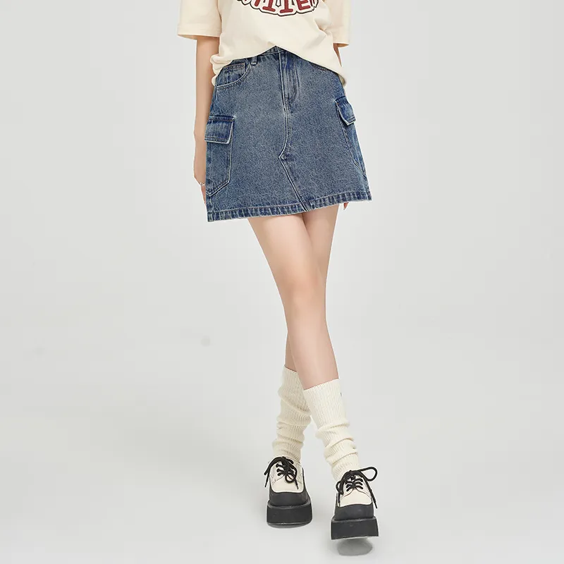 JESSYLINE Denim Short Skirts Women's Denim Blue-2