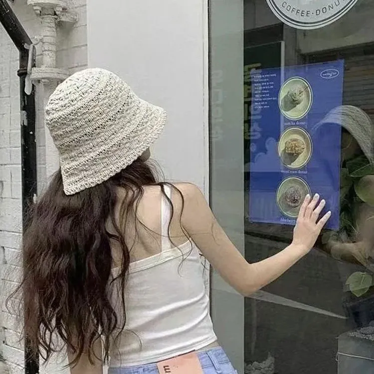 BOOLFEN Straw Woven Bucket Hats Women's-1