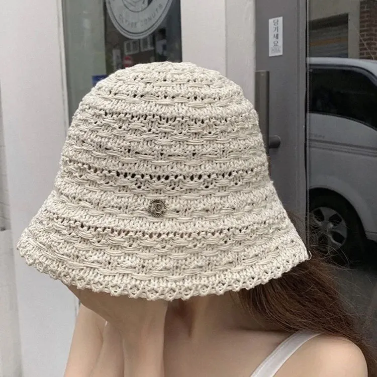 BOOLFEN Straw Woven Bucket Hats Women's-3