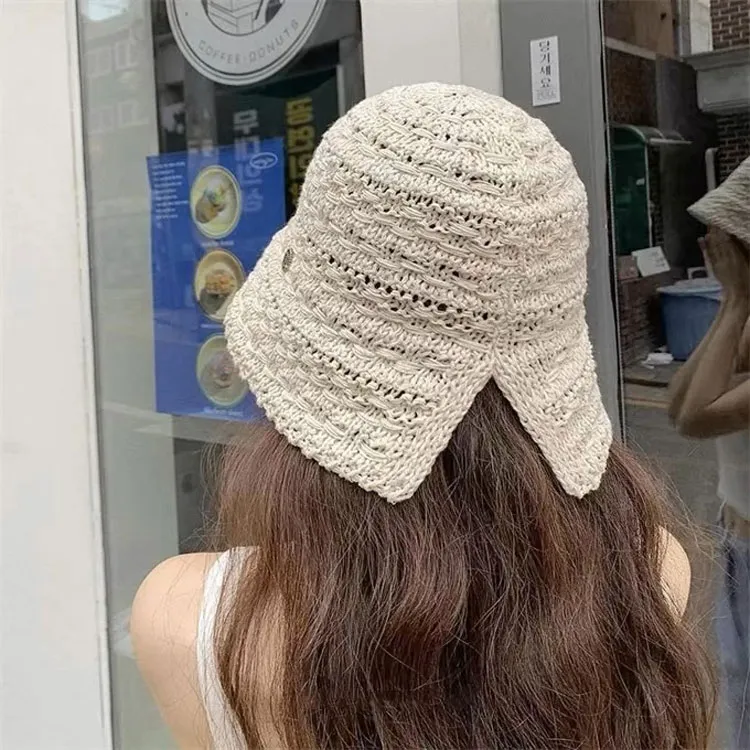 BOOLFEN Straw Woven Bucket Hats Women's-2