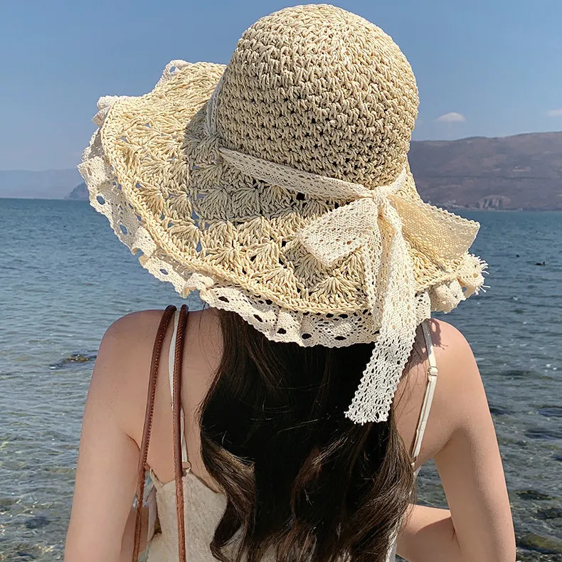 BOOLFEN Straw Woven Bucket Hats Women's-1