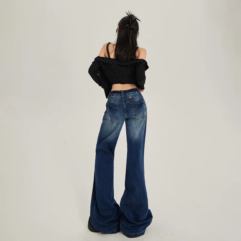 Fashion Classic Jeans Women's Deep Dark Blue-2