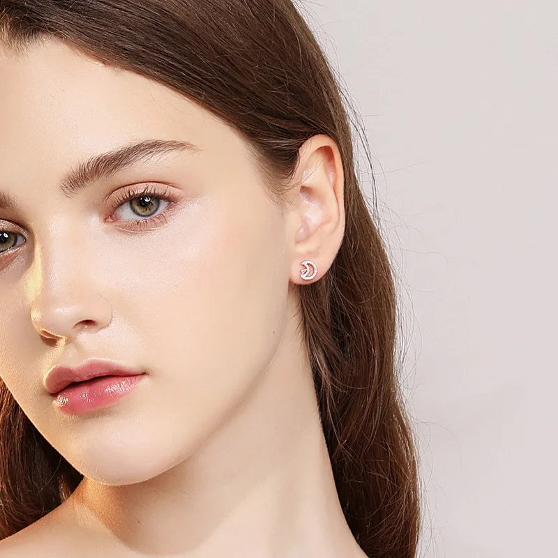 Supreme Love S925 Silver Stud Earrings Women's-2