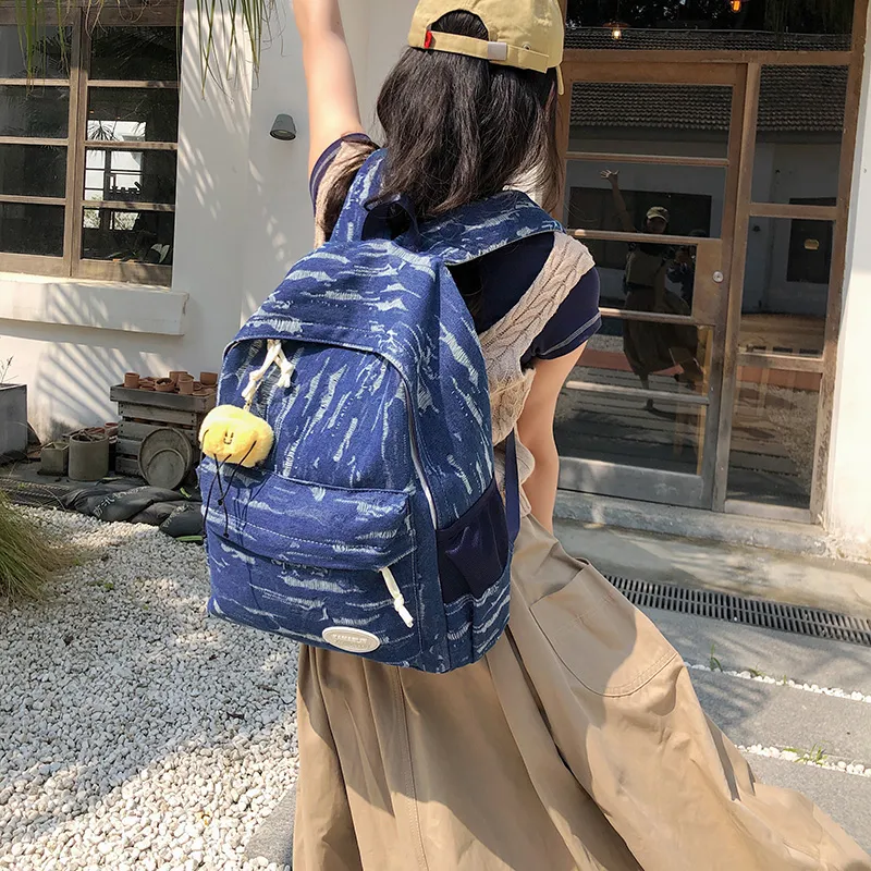 Moonshine Nylon Backpack Unisex Black/Blue/Dark Blue-6