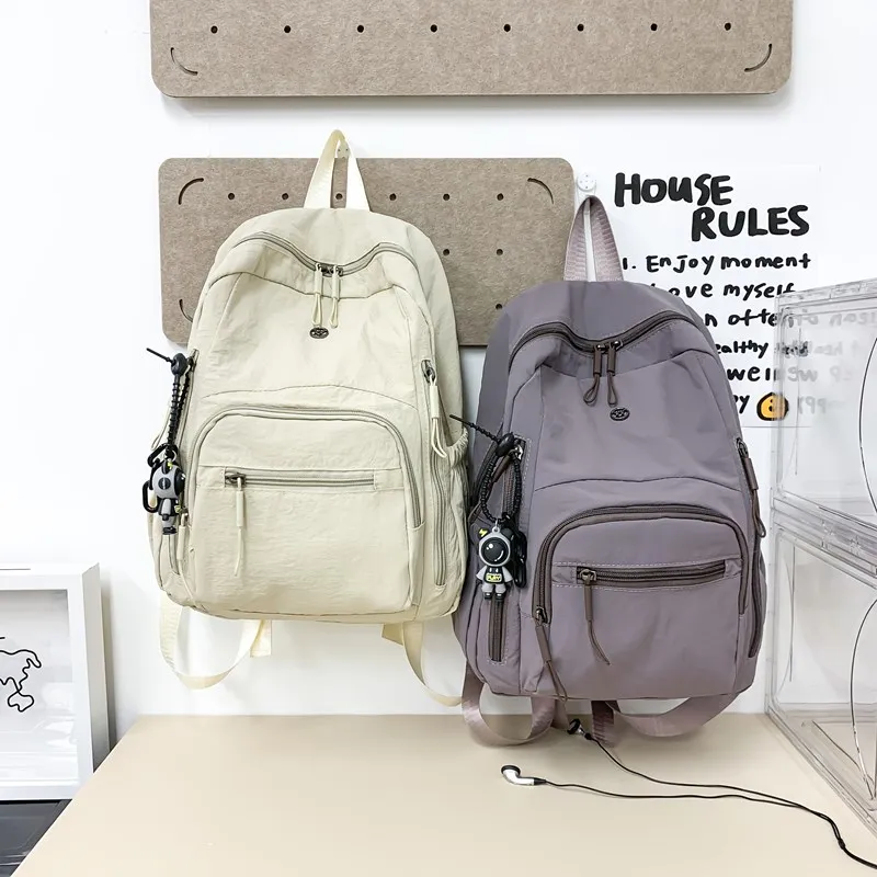 Moonshine Nylon Backpack Unisex Black/Ecru/Orange/Pink/Purple-4