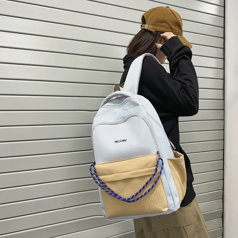 Moonshine Nylon Backpack Unisex Black/Blue/Khaki/Gray/Green-5