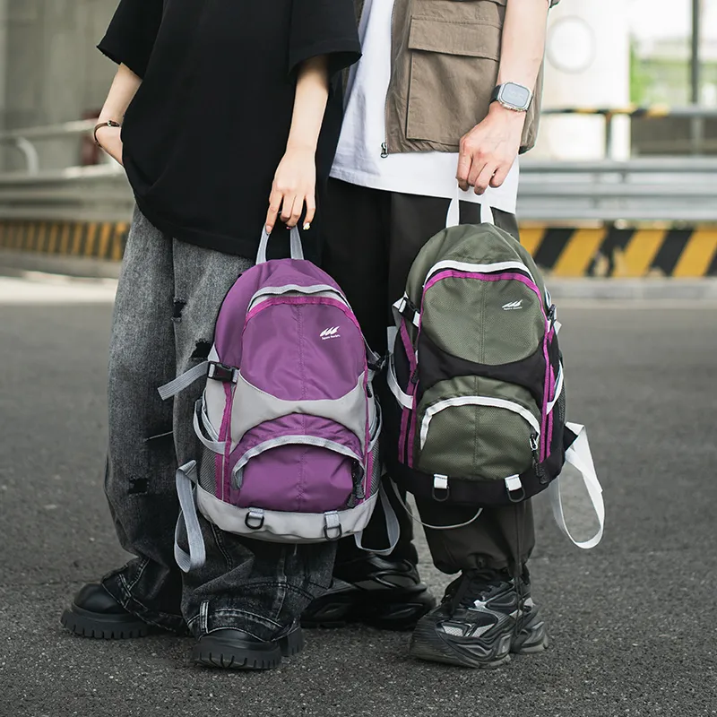 Moonshine Nylon Backpack Unisex Purple/Green-4