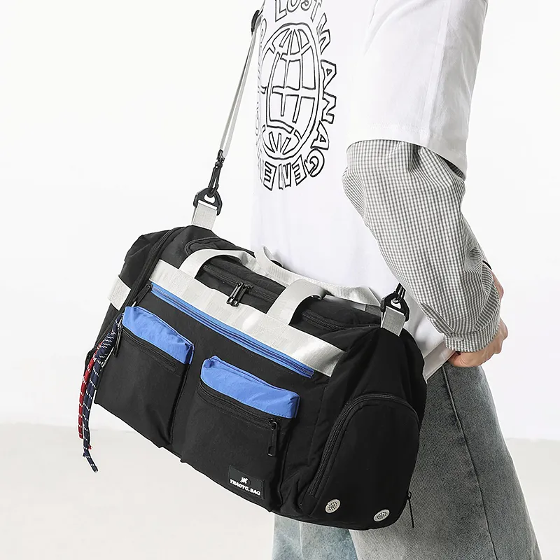 Moonshine Nylon Travel Bag Unisex Black/Ecru-2