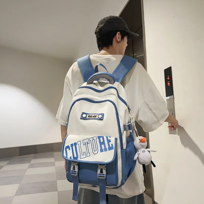 Moonshine Nylon Backpack Travel Bag Laptop Bag Unisex Black/Blue/Coffee/Red-3