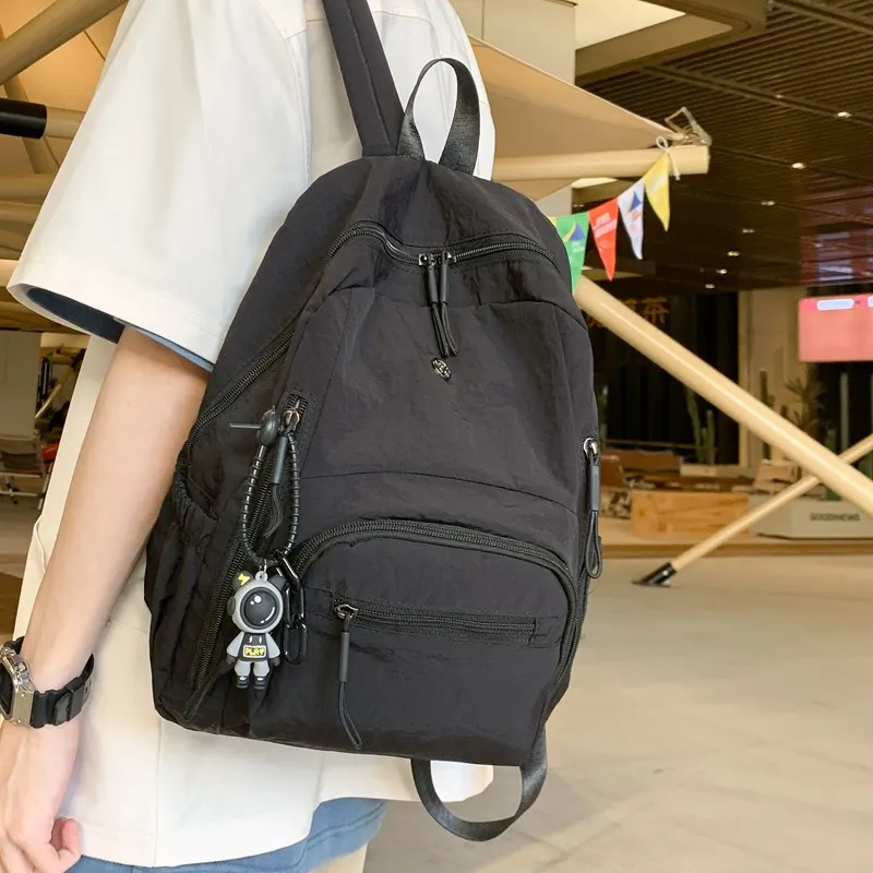 Moonshine Nylon Backpack Unisex Black/Ecru/Orange/Pink/Purple-2