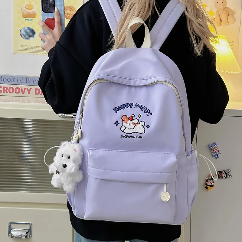 Moonshine Nylon Backpack Regular Unisex Yellow/White/Purple/Black-13