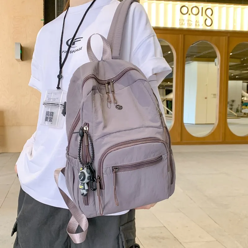 Moonshine Nylon Backpack Unisex Black/Ecru/Orange/Pink/Purple-7