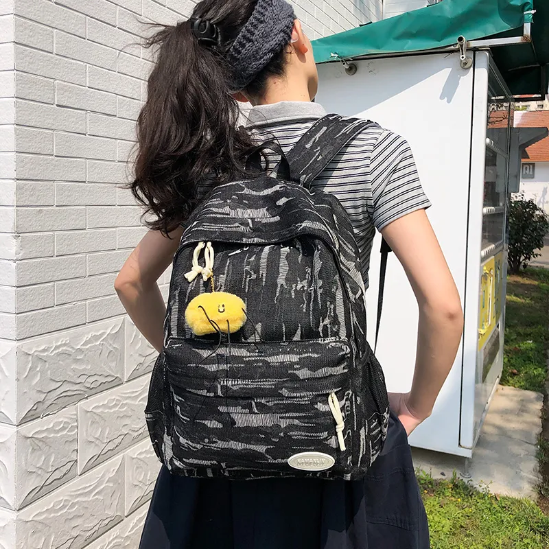 Moonshine Nylon Backpack Unisex Black/Blue/Dark Blue-1