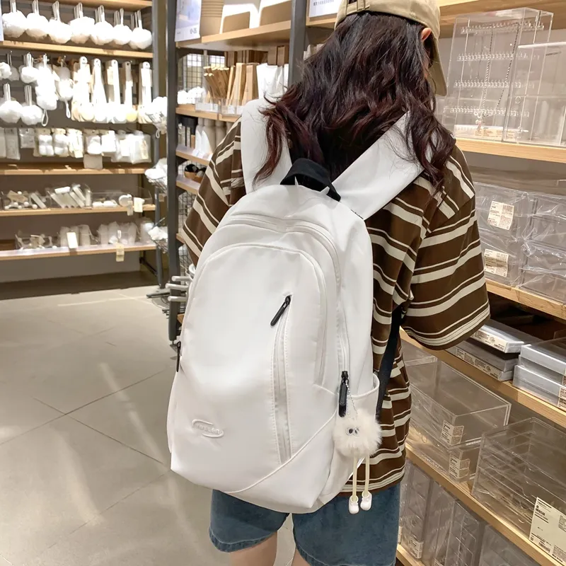 Moonshine Oxford Backpack Students Backpack Backpack Laptop Bag Large Size Unisex Black/Gray-12