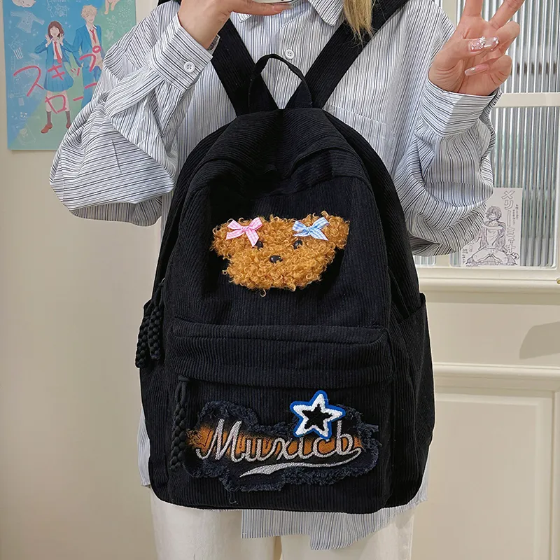 Moonshine Nylon Backpack Unisex Brown/White/Black-2