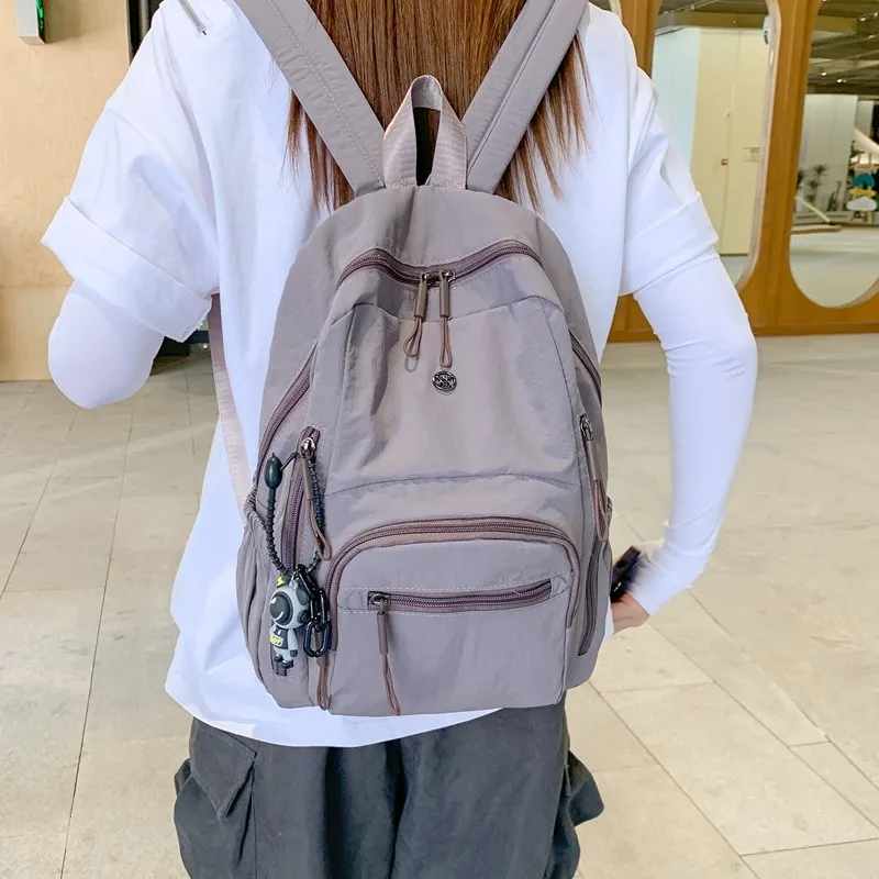 Moonshine Nylon Backpack Unisex Black/Ecru/Orange/Pink/Purple-6