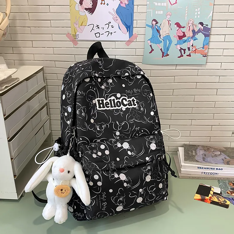 Moonshine Nylon Backpack Tubas Unisex Black/Pink/Purple/Blue/Green-5