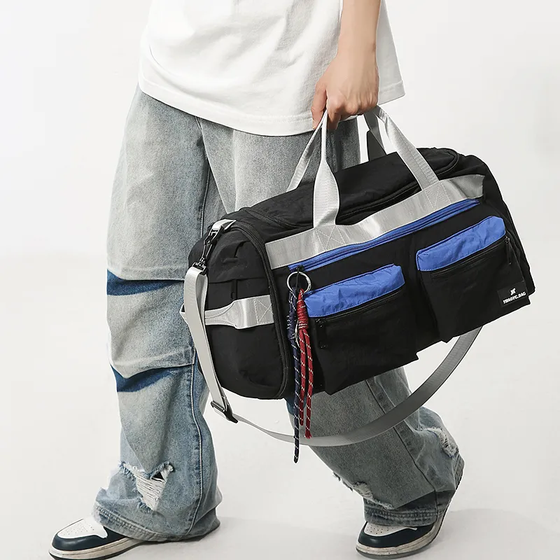 Moonshine Nylon Travel Bag Unisex Black/Ecru-1