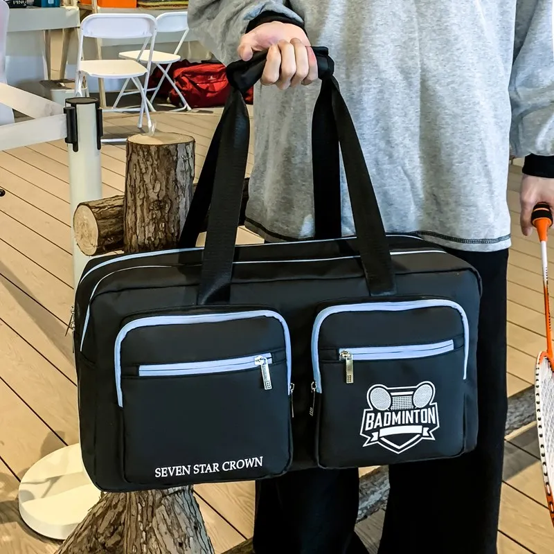 Moonshine PU Travel Bag Unisex Ecru/Black/Blue-4