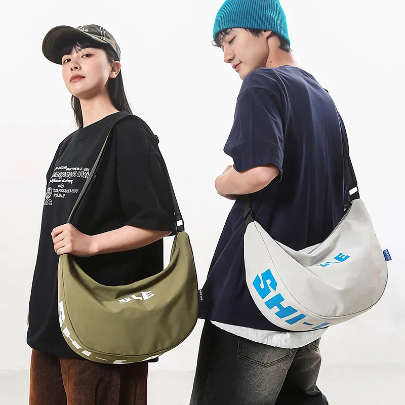 Moonshine Nylon Shoulder Bag, Crossbody Bag Unisex Black/Lake Blue/Yellow/Gray/Orange/Green/Ecru/Purple-16