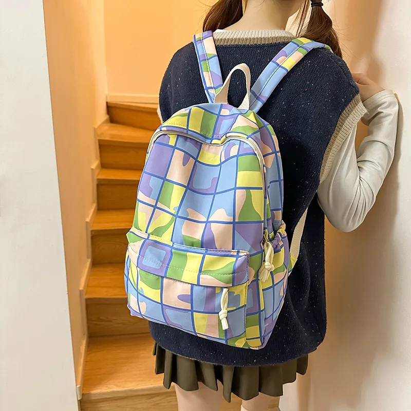 Moonshine Nylon Backpack Unisex Blue White/Turquoise/Purple Pink/Blue Purple-10