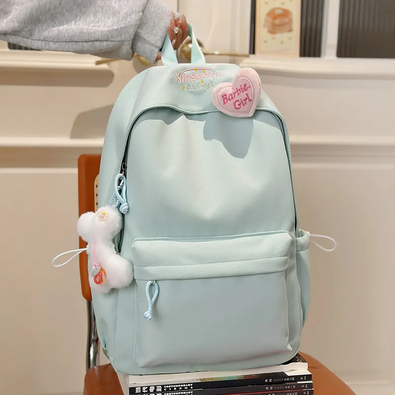 Moonshine Nylon Backpack Unisex Pink/White/Purple/Black/Yellow/Green-16