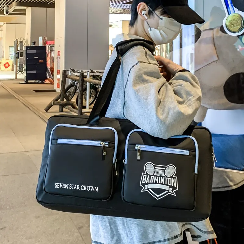 Moonshine PU Travel Bag Unisex Ecru/Black/Blue-5