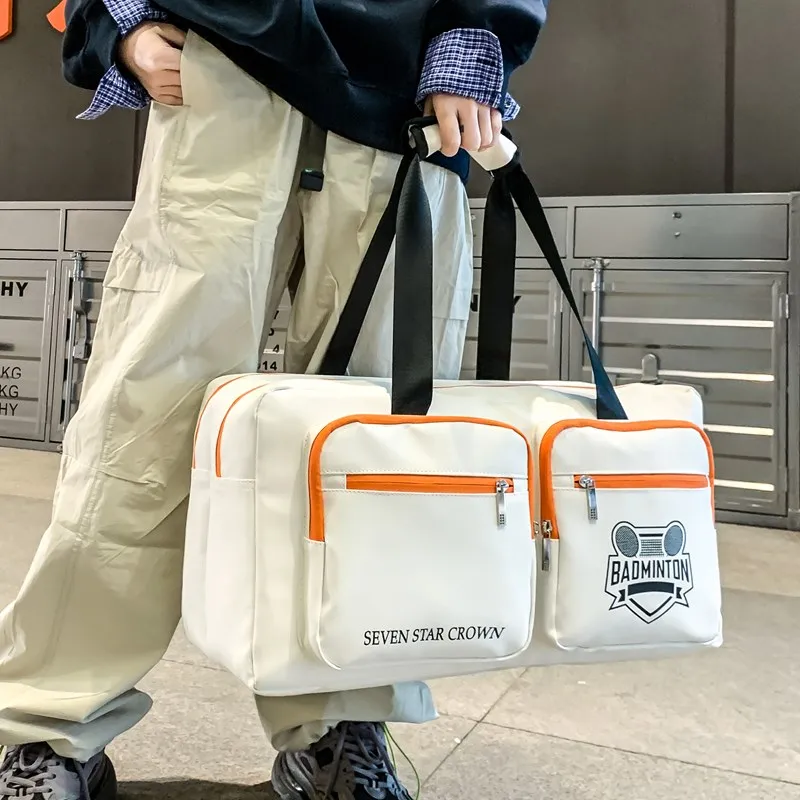 Moonshine PU Travel Bag Unisex Ecru/Black/Blue-1