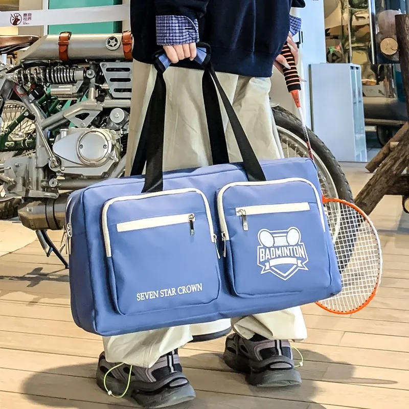 Moonshine PU Travel Bag Unisex Ecru/Black/Blue-8