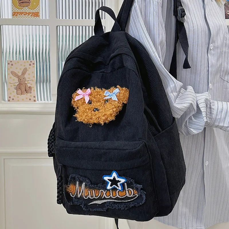 Moonshine Nylon Backpack Unisex Brown/White/Black-1