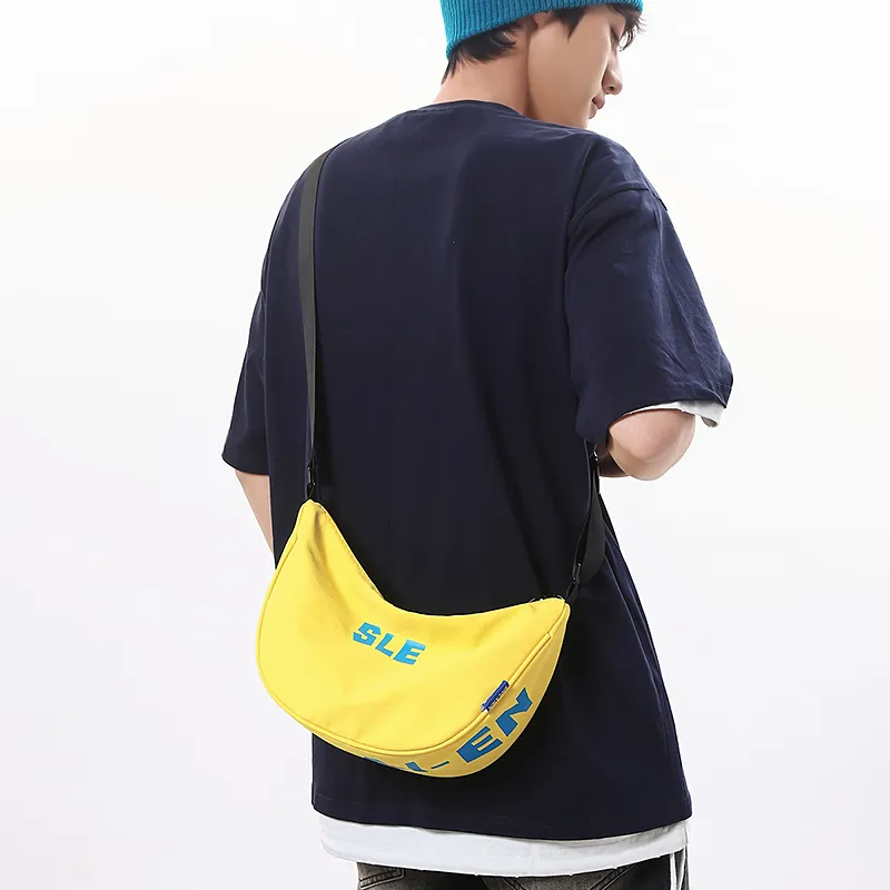 Moonshine Nylon Shoulder Bag, Crossbody Bag Unisex Black/Lake Blue/Yellow/Gray/Orange/Green/Ecru/Purple-7