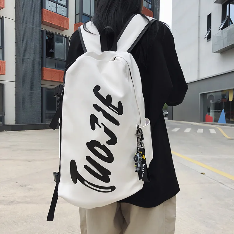 Moonshine Nylon Backpack Unisex Black/White/Khaki-6