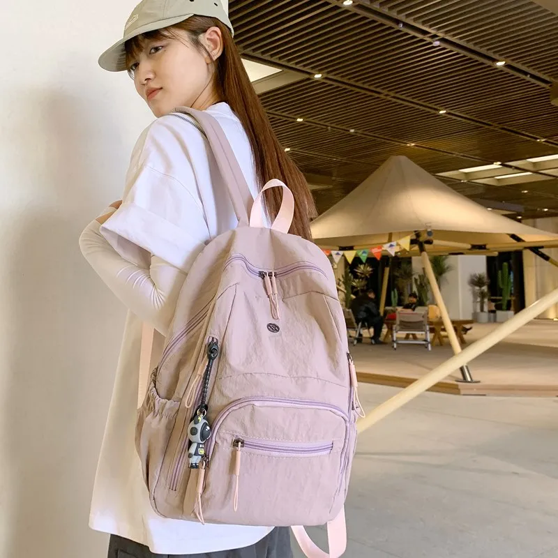 Moonshine Nylon Backpack Unisex Black/Ecru/Orange/Pink/Purple-9
