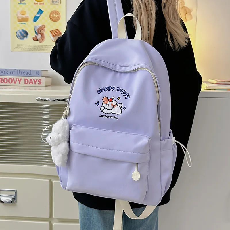 Moonshine Nylon Backpack Regular Unisex Yellow/White/Purple/Black-11