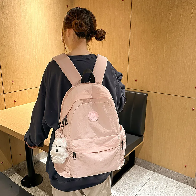 Moonshine Nylon Backpack Unisex Black/Pink/Blue/Yellow/Orange/White-11