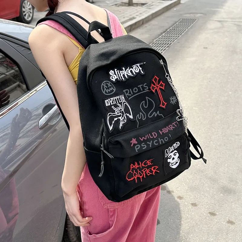 Moonshine Canvas Backpack Regular Unisex Red/Black-7