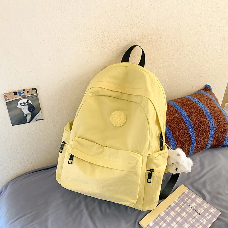 Moonshine Nylon Backpack Unisex Black/Pink/Blue/Yellow/Orange/White-16