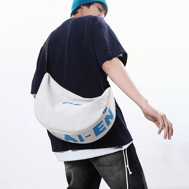 Moonshine Nylon Shoulder Bag, Crossbody Bag Unisex Black/Lake Blue/Yellow/Gray/Orange/Green/Ecru/Purple-10
